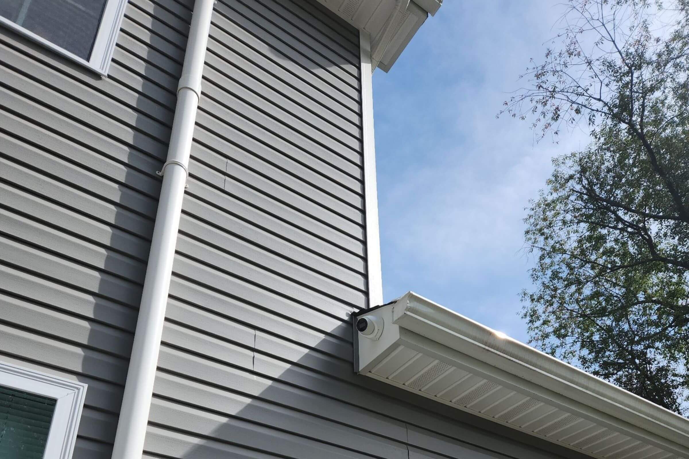 A security camera installed at a residential property.