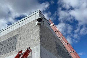 Security camera outside of commercial property