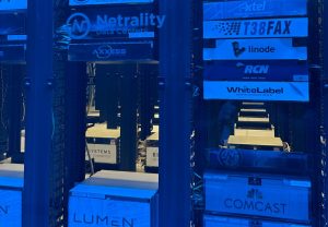 A data centers lit up blue