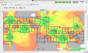 Why Your Inventory Heatmap Must Match Peak Stock 1 Ekahau Site Survey inventory heatmap with green-to-red signal-strength zones and access points across a floor plan.